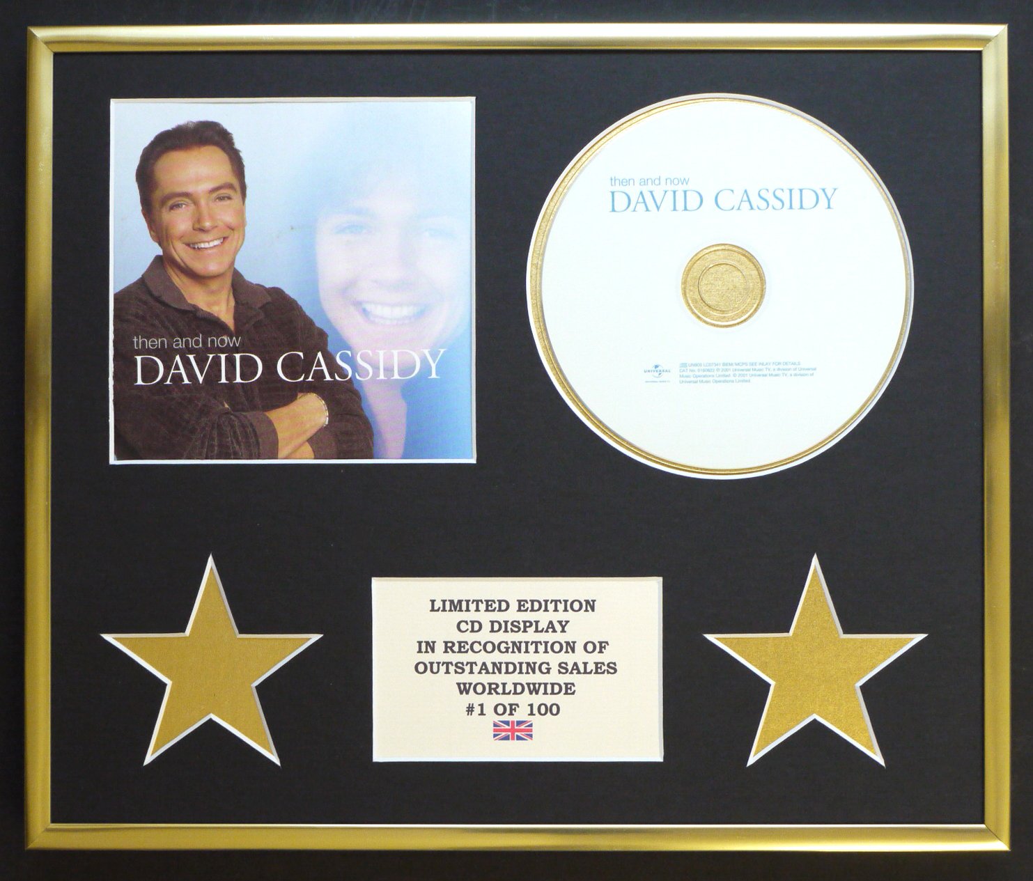 DAVID CASSIDY/CD DISPLAY/LIMITED EDITION/COA/THEN AND NOW