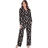 Peanuts Snoopy Pajamas for Women Set Long Sleeve Lounge Top PJ Pants Sleepwear Cute Nightwear Loungewear Gifts for Women