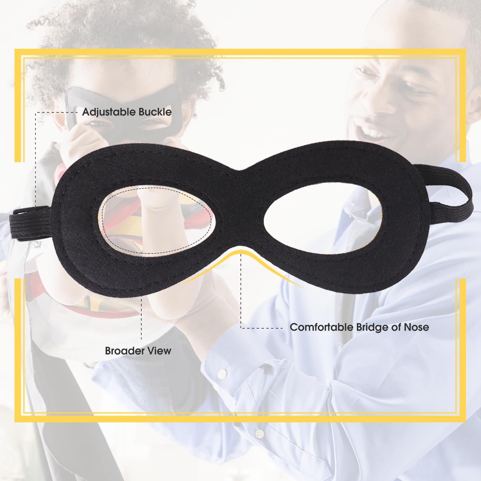 AIMIKE Superhero Mask, Eye Mask Costume Soft Felt Mask, Halloween Half Mask Adjustable, Party Favors for Kids
