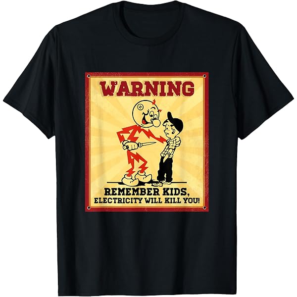 Electrician Funny T-Shirt - I Am An Electrician Danger Caution Flying Tools Tee For Men - View #8