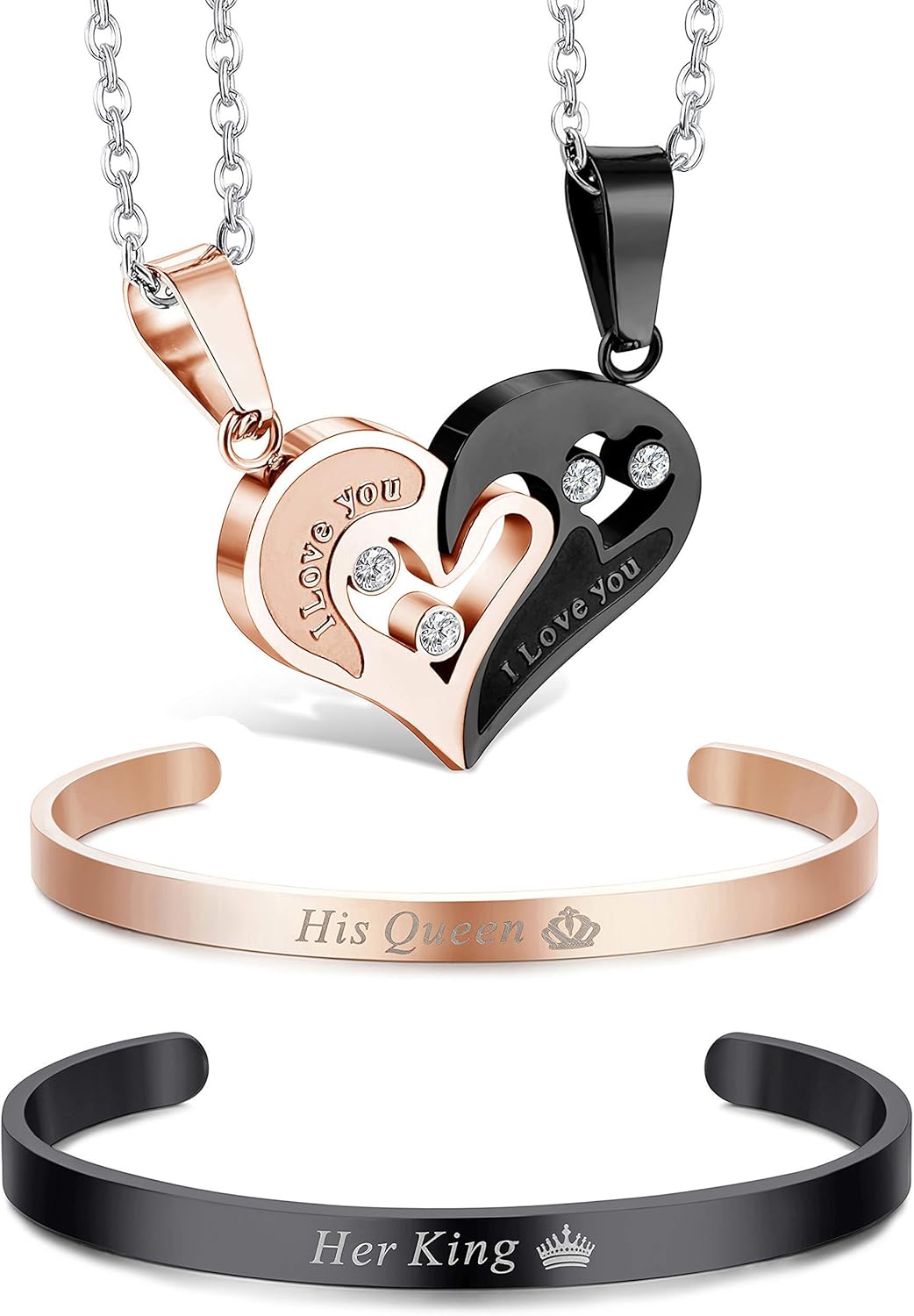 Ciondolo Per Collana Da Coppia Da Donna In Acciaio Inossidabile A