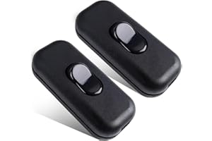 Luxvista Inline Switch, Cord Appliance Black Switch, Accept 2-3 Core Round or Flat Wire，Button ON Off for Lamp, Replacement R