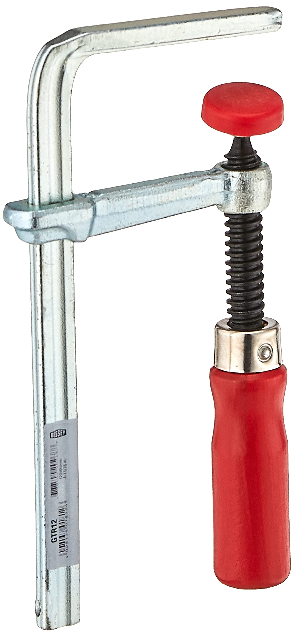 BESSEY GTR12 Steel Table Clamp with 4 11/16 Capacity x 2 5/16 Throat Depth and 180kg Clamping Force - Red/Silver