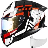 ILM Motorcycle Helmet Full Face for Men Women Powersports Street DOT MF510A | DOT-Certified, FlexImpact Tech, ALS Liner (81 Fits), Dual Visors (Clear/Tinted), Aero Spoiler, Multi-Vent, Metal Buckle