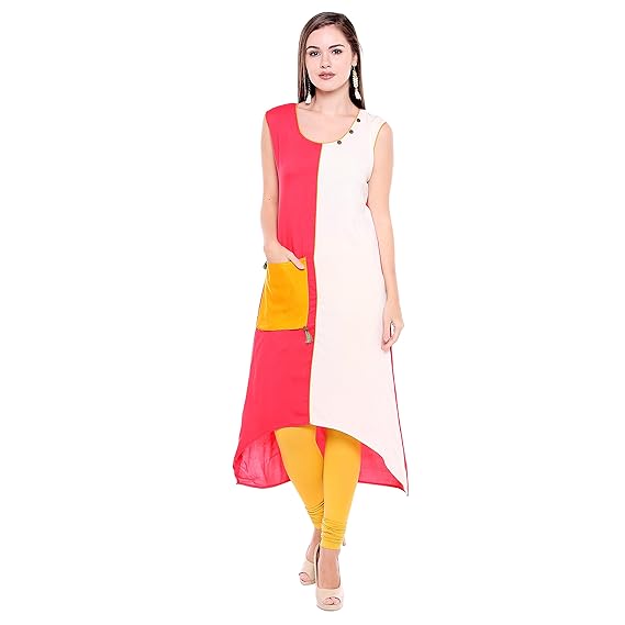 OOMPH! Womens Rayon a-line Kurta