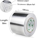 BOMEI PACK Aluminum Foil Tape 100mm x 50m HVAC Duct Repair Sealing Heat Cold view 2