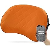 MARCHWAY Ultralight Inflatable Camping Pillow with Soft Washable Cover, Compact Compressible Portable Travel Air Pillow for Outdoor Camp, Sport, Hiking, Backpacking Sleep (Orange)