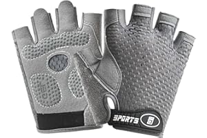 Mealah Half-Finger Kids Sport Bike Gloves - Non-Slip Fingerless Kids Cycling Climbing Gloves for Boys and Girls Age 5~9