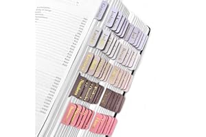 KIUKIUO Bible Tabs, 180 Removable Adhesive Tabs, Gold Foil Stamping,Vintage, Laminated Bible Tabs for Women and Men, Bible Index Tabs, Bible Book Tabs, Bible Labels Tabs