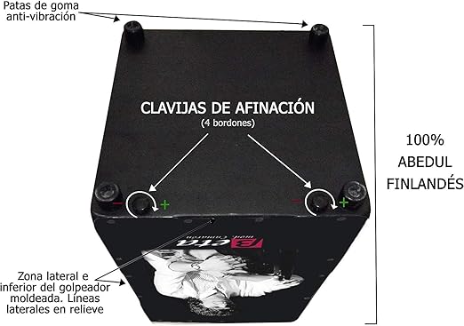 Cajón flamenco Beta Élite mod. Camarón - Caja de percusión flamenca profesional [Abedul 1ªc. + doble afinación directa] (Negro): Amazon.es: Instrumentos musicales