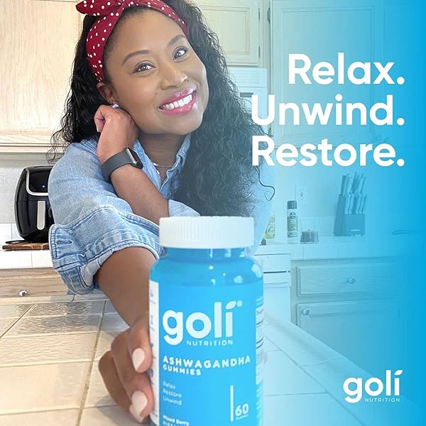 GOLI ASHWAGANDHA & VITAMIN D GUMMY 120 COUNT – RELAX. RESTORE. UNWIND. (MIXED BERRY, KSM-66, VEGAN, PLANT BASED, NON-GMO, GLUTEN-FREE & GELATIN FREE), PACK OF 2
