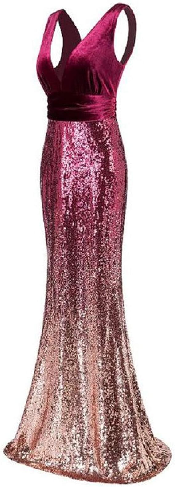 Amazon パーティードレス ロング丈 ウェディングドレス キラキラ スパンコール 衣装 五分丈 深いセ クシー Vネック ワンピース Sボディライン ロングドレス フォーマル 謝恩会 衣装 結婚式 お呼ばれ 2次会 ピアノ発表会 演奏会 披露宴ドレス イブニングドレス 通販