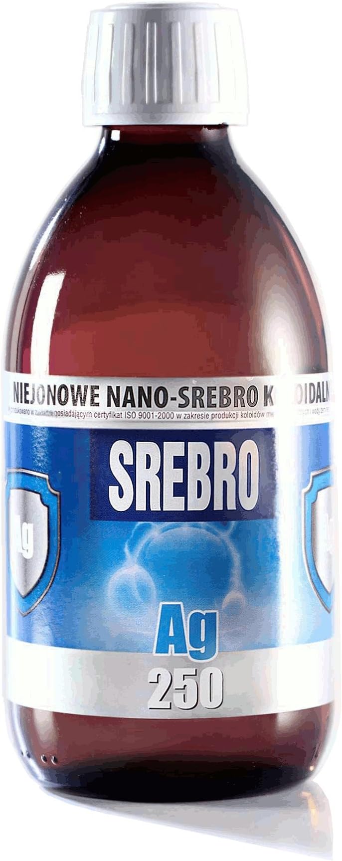 Non-Ionic Colloidal Silver Nano Ag250 25ppm-300ml pharmace Glass Bottle PROAKTIV