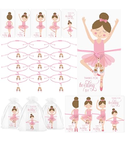 Ballerina Party Favors, 24pcs Ballet Party Favors Silicone Bracelets Pink Ballet Dance Bracelet Birthday Decorations Girl Theme Gift