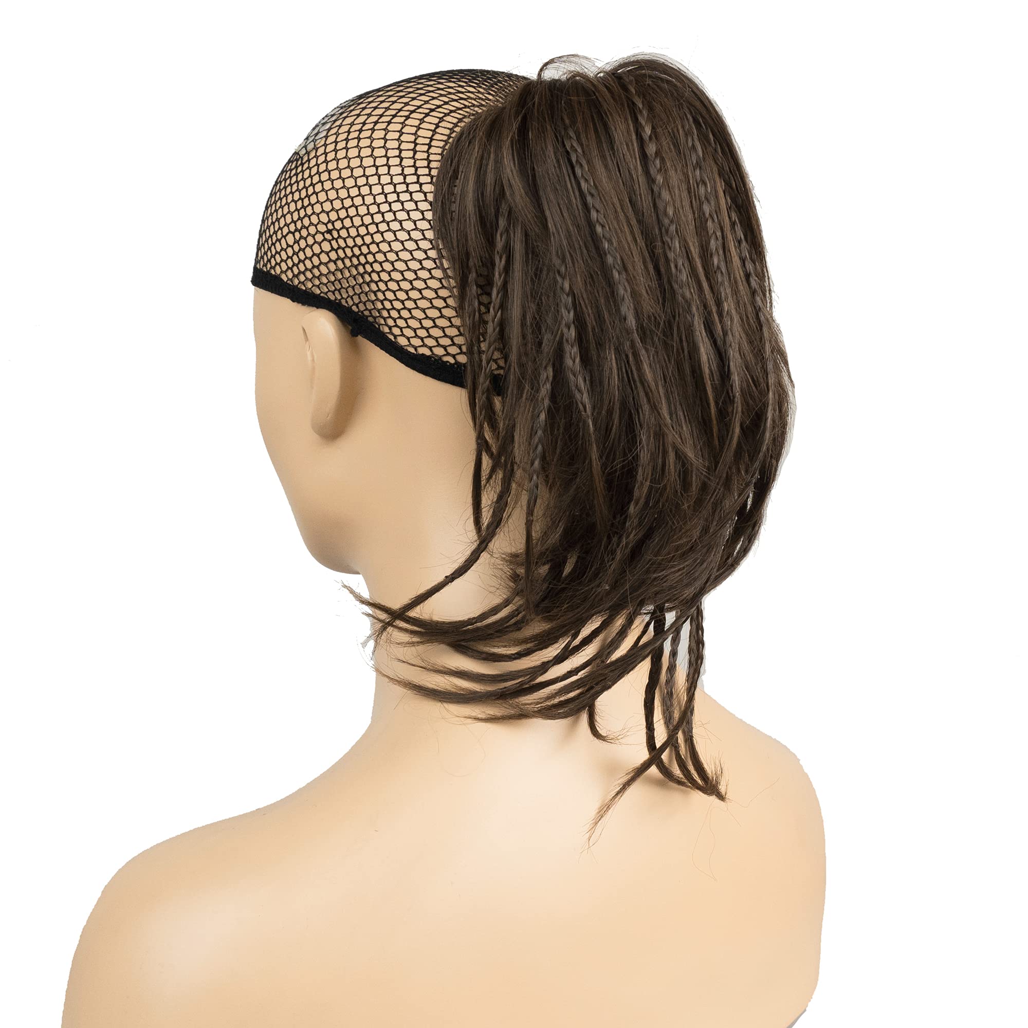 IMISSU Handmade Braid Claw Ponytail Hairpiece Clip in Hair Extensions Pony Tail Hair Pieces (Brown)