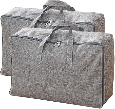 Amazon Uniquq 布団収納 布団収納袋 衣類収納 収納ケース 収納バッグ 大型バッグ 大きいバッグ キャリーバッグ ボストバッグ 収納 引越し 出張 旅行 L 2枚 ふとん収納袋 オンライン通販