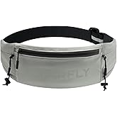 WATERFLY Running Belt Fanny Pack: Breathable 3 Pocket Waist Bag for Men Women Workout Exercise Fitness Phone Holder Fits All Phones - Runner Marathon Jogging Race Belt with Bib Clip Gray