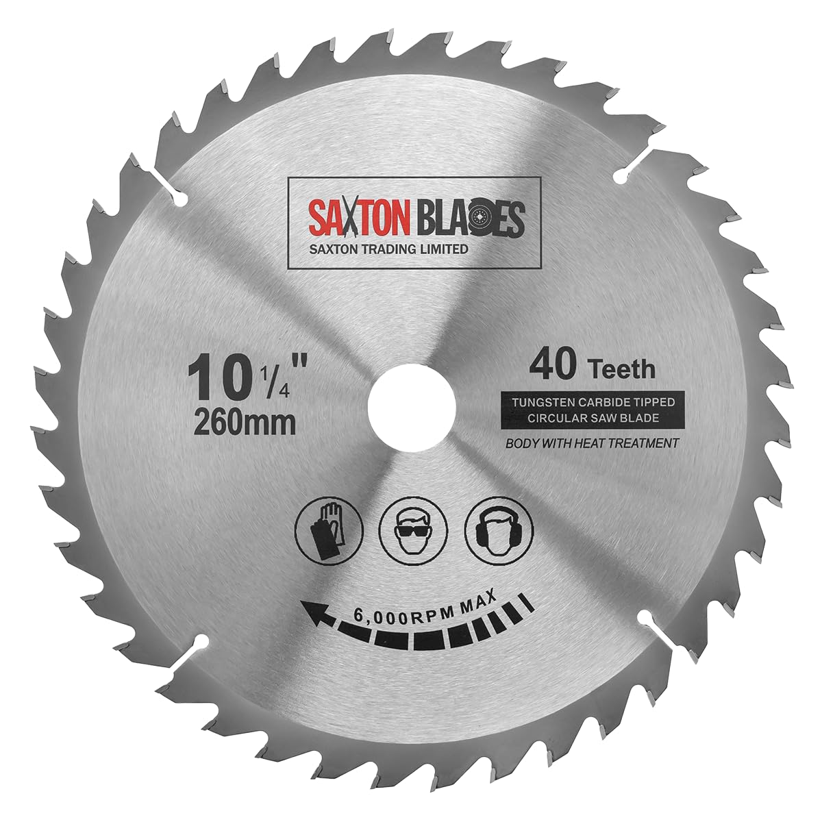 TCT26040T Saxton TCT Circular Wood Saw Blade 260mm x 40T Compatible with Festool Bosch Makita Dewalt