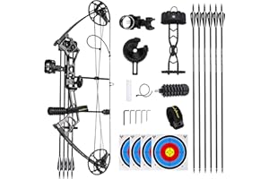 LANNERET Archery Compound Bow and Archery Sets - Right Hand Archery Compound Bows 0-70 lbs Draw Weight Adjustable for Adults and Beginners，25"-31" Draw Length，up to IBO 320 fps，Archery Hunting Bow Set