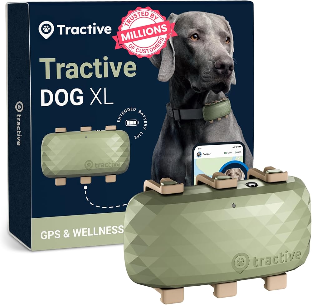 Tractive XL GPS Dog Tracker with 1 Month Battery Real-Time Location