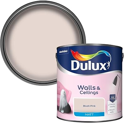Dulux Walls & Ceilings Matt Emulsion Paint, Blush Pink, 2.5L