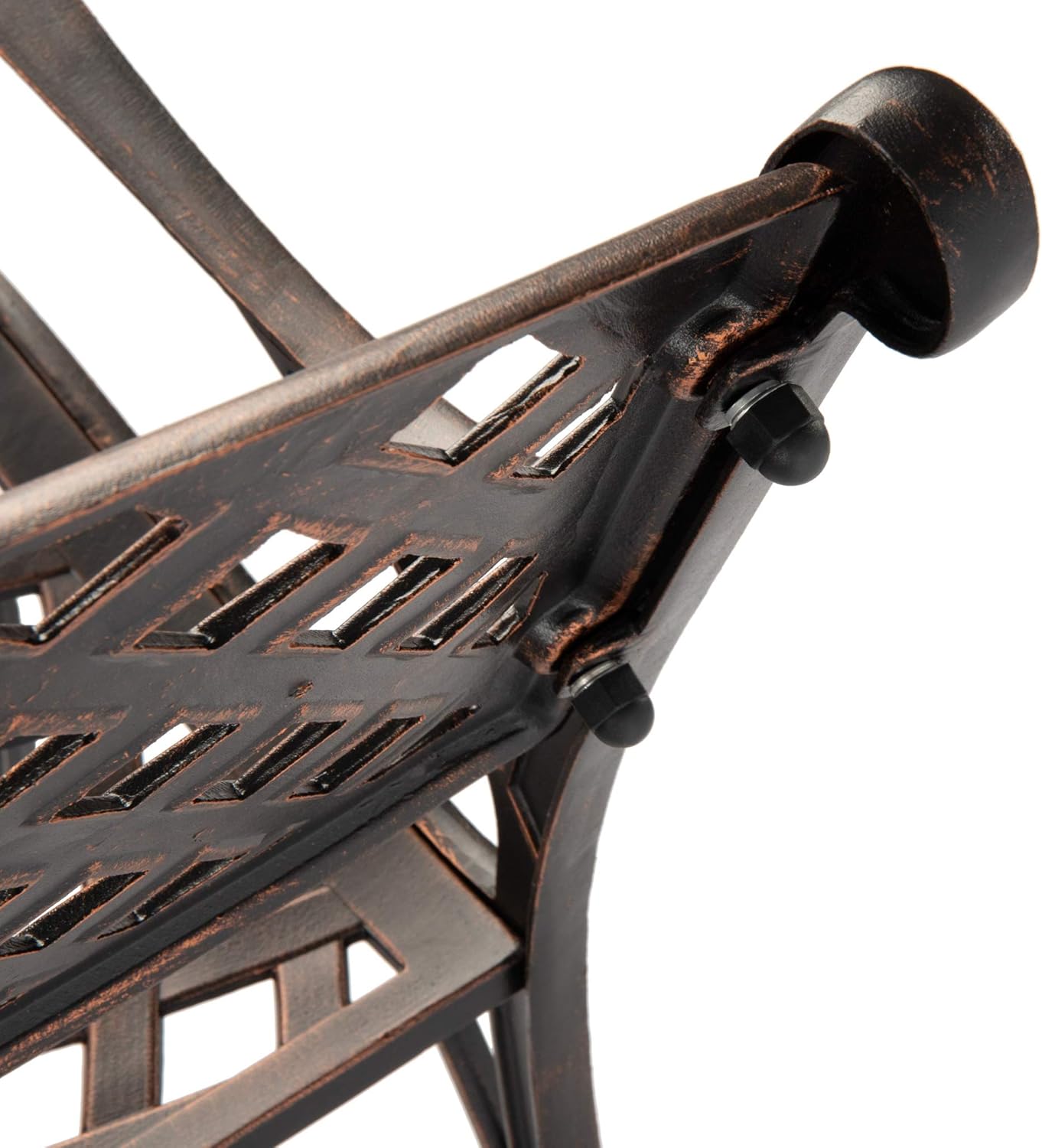 Patio Sense Cast Aluminum Patio Bench | Antique Bronze Finish | Heavy Duty Rust Free Metal Construction | Lightweight | Easy Assembly | For Front Porch, Backyard, Lawn, Garden, Pool, Deck : Outdoor Benches : Garden & Outdoor