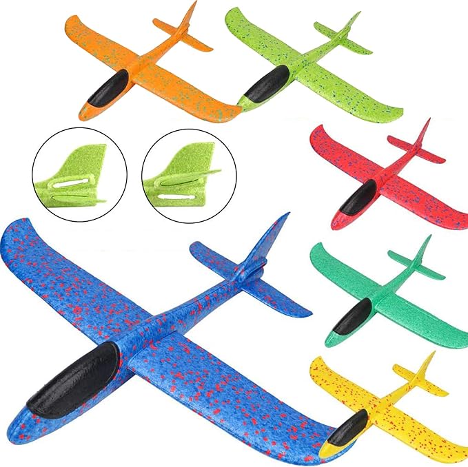 BooTaa 6 Pack Airplane Toys, 19" Large Throwing Foam Plane