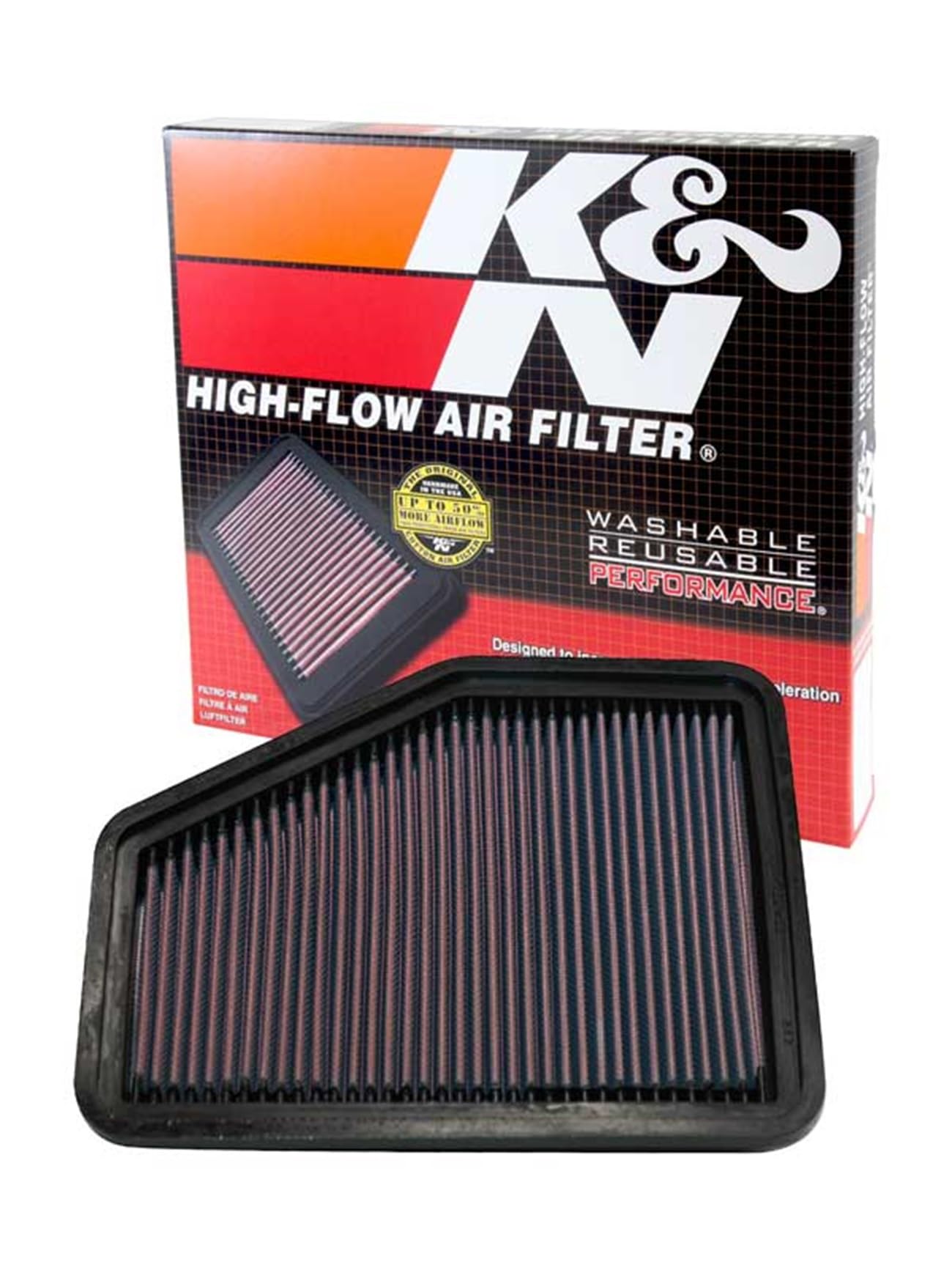 Photo 1 of K&N High-Flow Original Lifetime Engine Air Filter: Increase Power: Premium, Washable: Compatible with 2000-2015 Lexus/Toyota: GS300, GS430, SC430, Croewn, Soarer, 33-2220