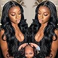 K KF BEAUTY U Wear and Go Glueless Wigs Human Hair Pre Plucked Lace Body Wave Wig 6x4 HD Lace Front Wigs Human Hair Natural Hairline with Baby Hair Friendly to Beginners 180% Denisity 20inch