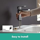 Hansgrohe Vernis Blend Basin Mixer Tap 100 Chrome 71551000 with Pop-Up view 8