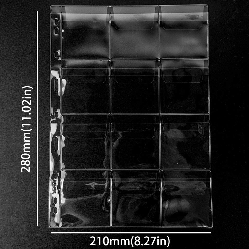 Uncle Paul Coin Collecting Pages 5 Sheets 12 Pockets Standard 9Hole Coin Pocket Inserts Collecting Sleeves for Coins CS03512: Toys & Games