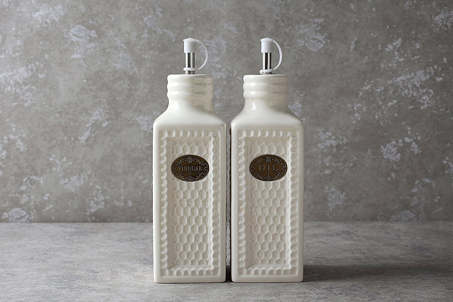 Olive Oil Dispenser Vinegar Bottles 20 OZ Each, Vintage Table