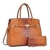 Women Patent Leather Crocodile Embossed Handbags 2