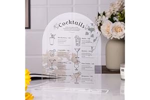 UNIQOOO Arch Acrylic Table Sign for Wedding, Acrylic Table Numbers Signages (Arch 8x10", Clear, 10pcs with Stand)