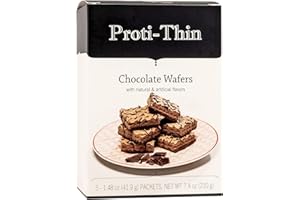 Proti-Thin High Protein Chocolate Wafer Squares, 15g Protein, Low Calorie, Low Sugar, Aspartame Free, Diet Wafer Bars, Healthy Snack, 2 Wafers per Serving, 5 Count Box