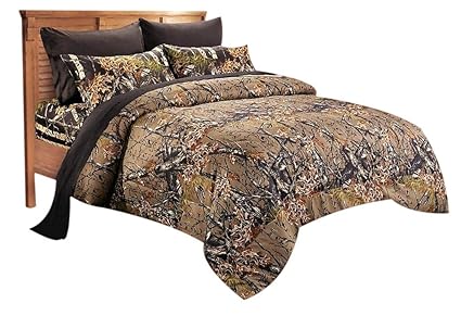 Amazon Com 20 Lakes Hunter Camo Brown Black Comforter Sheet