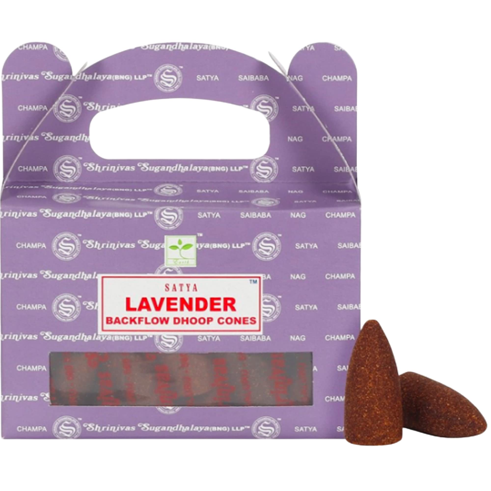 Satya Backflow Cones used for Aromatherapy, Spa, Yoga, Weddings, Reiki, Meditation, Healing by SAMASIA (Lavender)