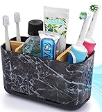 GFWARE Marble Toothbrush Holders, 5 Slots Bamboo
