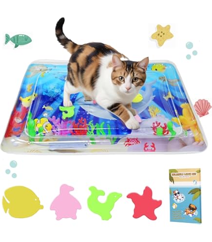 Cat Toy Alfombra De Agua Sensorial Para Gatos Inflable, PVC