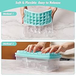Food-grade Silicone Ice Cube Tray with Lid and