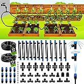 Bonviee Drip Irrigation System Kit for Garden Watering, 230FT Quick Connect | For Garden, Raised Beds, Greenhouses, with 33FT 5/16" Mainline + 1/4" Tubing + 40 Emitters, 20-45 PSI and up to 40 GPH