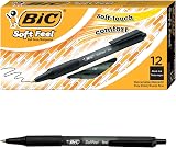 BIC Soft Feel Ballpoint Pens Retractable Black 1.0 mm Pack of 12