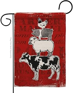 Breeze Decor G160123 Barnyard Friends Nature Farm Animals Impressions Decorative Vertical Garden Flag 13" x 18.5" Printed In USA Multi-Color
