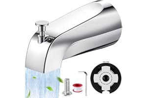 Claywie Universal Bathtub Tub Spout with Diverter, Fits 1/2" Slip-Fit Copper Pipe Connection, Pull Down Bathtub Faucet Spout Replacement, Easy Installation (Chrome)