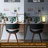 HSLighting Bedside Lamp 3-Way Dimmable Glass Table Lamp with Wood Grain Base view 6