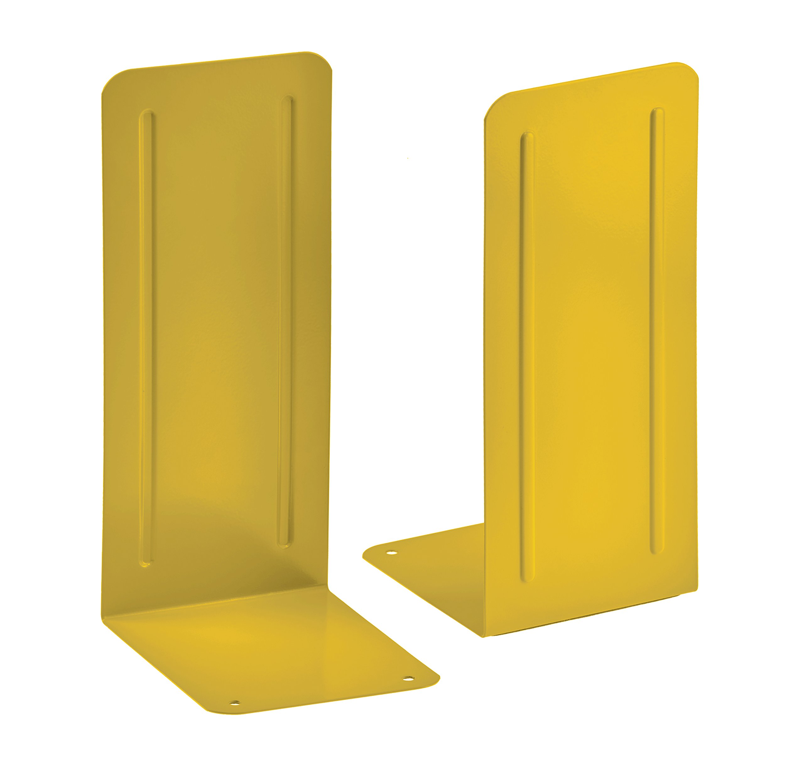 Acrimet Metal Bookends, Jumbo Size 23 cm H x 10 cm W x 11,5 cm D, Non-Skid Book Stand for Shelves, Heavy Duty Book Stopper, Yellow, 1 Pair