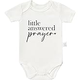 Meedkuqle Little Answered Prayer Bodysuit, Baby Pride Outfit, Gender Neutral Baby Clothes, Boys Girls Short Sleeve Outfits