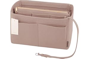 ZTUJO Purse Organizer Insert, Felt Bag Organizer with Metal Zipper, Handbag & Tote Shaper, For Speedy Neverfull Tote, 7 Sizes