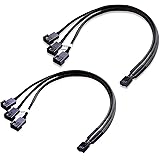 Cable Matters 2 Pack 4 Pin PWM 3 Computer Case Fan Splitter Cable – 12 Inches