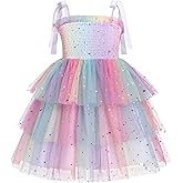 IBTOM CASTLE Baby Girls Tutu Dress Sleeveless Backless Princess Tulle Birthday Party Dresses Sequin Ruffle Summer Sundress